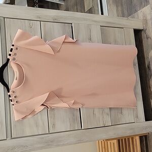 Zara Blush Pink Ruffle Sleeve Mini Dress with Shoulder Details Size S